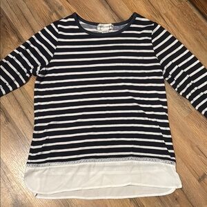 Cathy Daniels Striped Navy and White Top
